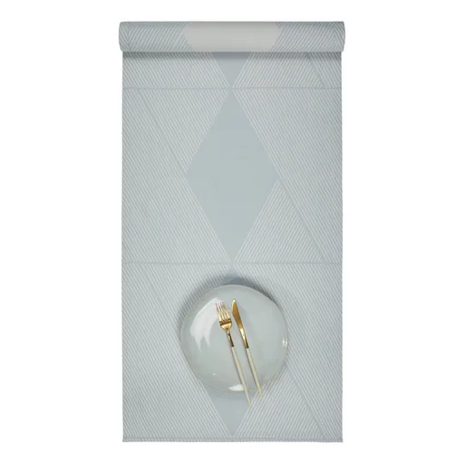 METRONOMY Běhoun na stůl 160 x 50 cm - sv. modrá