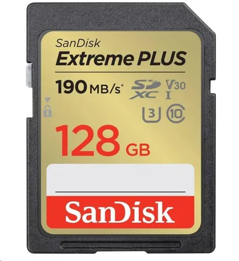 SanDisk SDXC karta 128GB Extreme PLUS (190 MB/s Class 10, UHS-I U3 V30)
