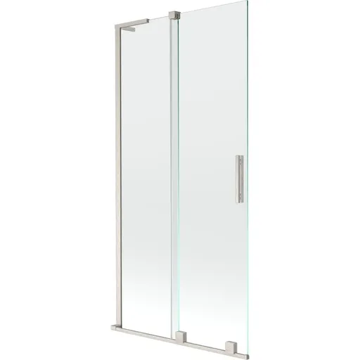 MEXEN/S Velar L dvoukřídlá posuvná vanová zástěna 95 x 150, transparent, nikl kartáčovaný 896-095-003-01-97