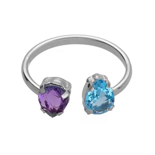 Victoria Cruz Stříbrný otevřený prsten s krystaly Glory A4904-12HA 58 mm