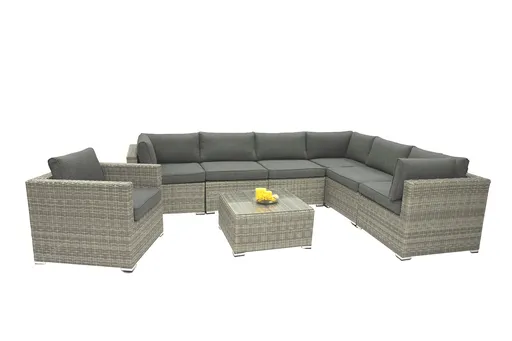 DEOKORK Ratanová variabilní sestava SEVILLA  pro 7 osob (šedá)