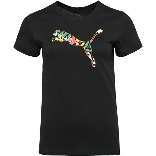 Puma GRAPHICS FLORAL CAT LOO TEE Dámské triko, černá, velikost