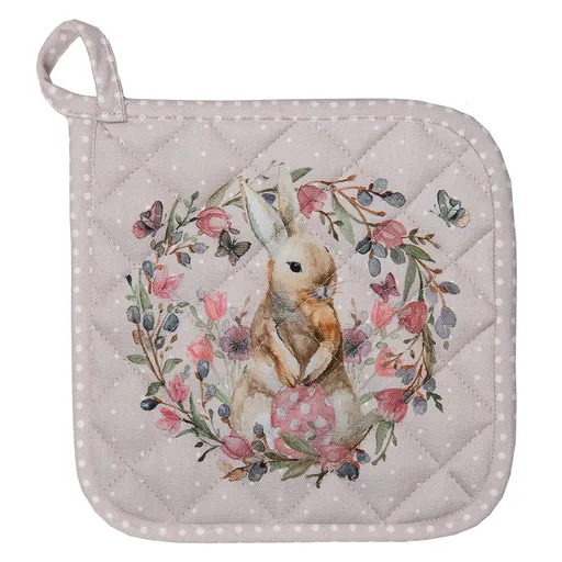 Bavlněná chňapka - podložka s králíčkem Happy Bunny - 20*20 cm HBU45