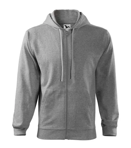 MALFINI Pánská mikina Trendy Zipper - Tmavě šedý melír | 3XL