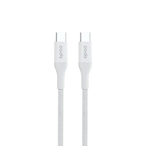 Epico Braided PD Cable 1,2m USB-C to USB-C - bílá