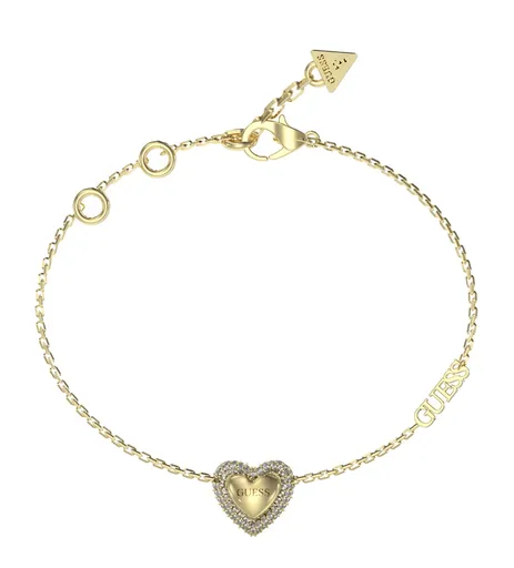 Guess Romantický pozlacený náramek Beloved JUBB05022JWYG 18,5 cm