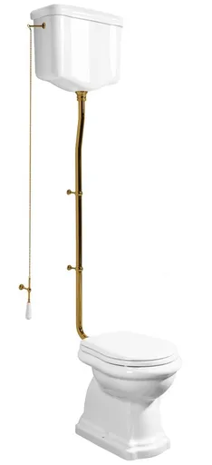 KERASAN RETRO WC mísa s nádržkou, zadní odpad, bílá-bronz WCSET16-RETRO-ZO