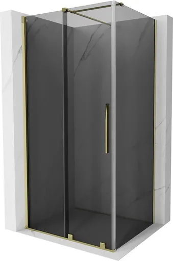 MEXEN/S Velar sprchový kout, posuvné dveře 110 x 70, grafit, zlato 871-110-070-41-50