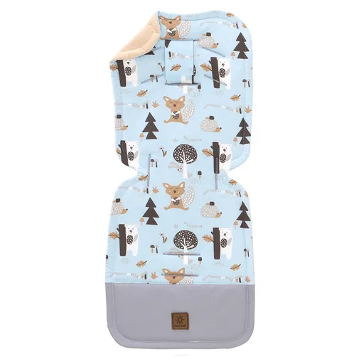 Mamo Tato Vložka do kočárku prošívaný Velvet - Zvířátka modrá, písková