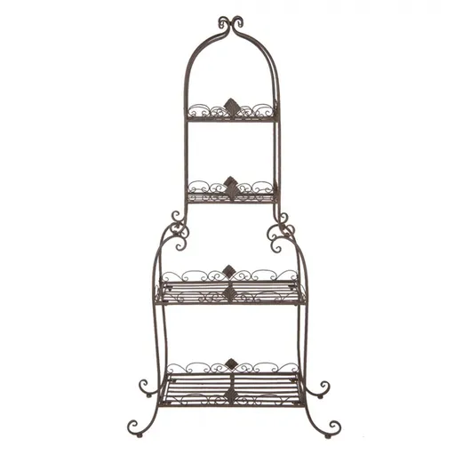Hnědý kovový vintage stojan na květiny Josue - 74*39*160 cm 5Y1288