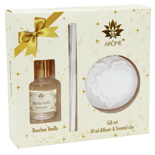 Arome Dárkový set difuzéru 30 ml a vonného jílu, Bourbon Vanilla