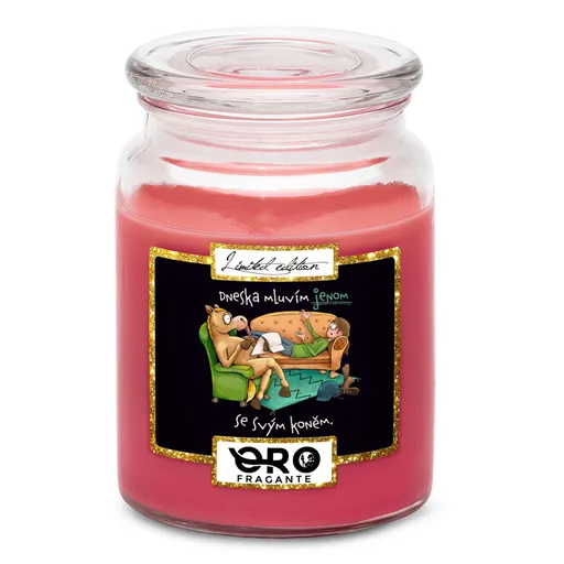 Svíčka Mluvím jen s koněm (Vůně svíčky: Višně v čokoládě)