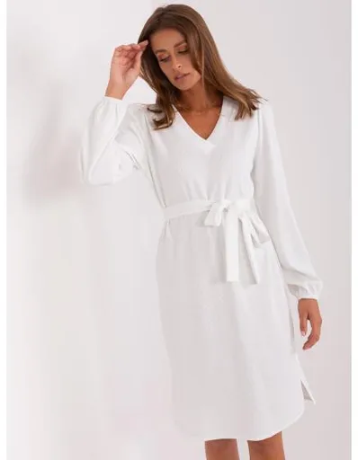 Dámské šaty s páskem RISSAH bílé