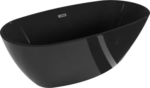 MEXEN/S Eris volně stojící vana 170 x 80, černá, sifon a přepad grafit metal 53441708070-95