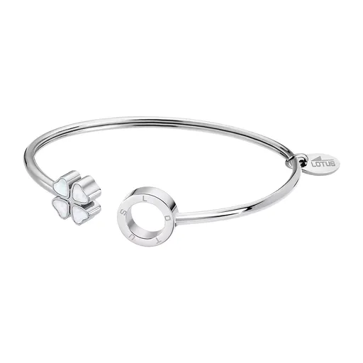 Lotus Style Pevný ocelový náramek se čtyřlístkem Woman Basic LS2183-2/1