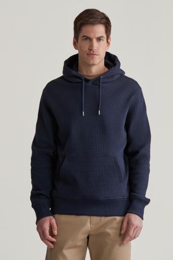 MIKINA GANT WAFFLE HOODIE EVENING BLUE