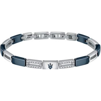 Maserati Moderní pánský náramek s krystaly Ceramic JM223ATZ23