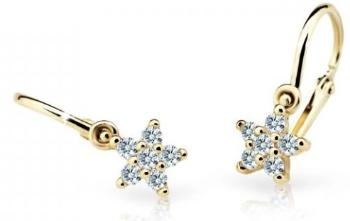 Cutie Jewellery Třpytivé dětské náušnice ze žlutého zlata C2118-10-X-1 bílá