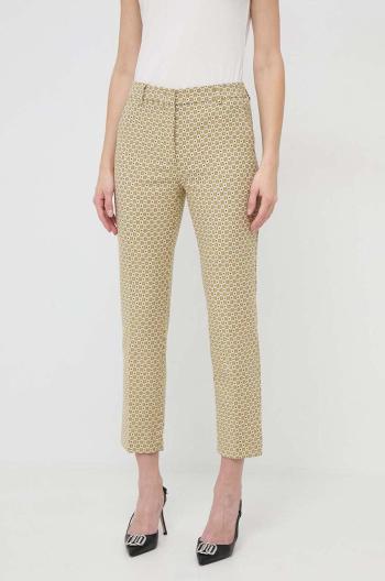 Kalhoty Weekend Max Mara dámské, žlutá barva, fason cargo, high waist, 2415131041600