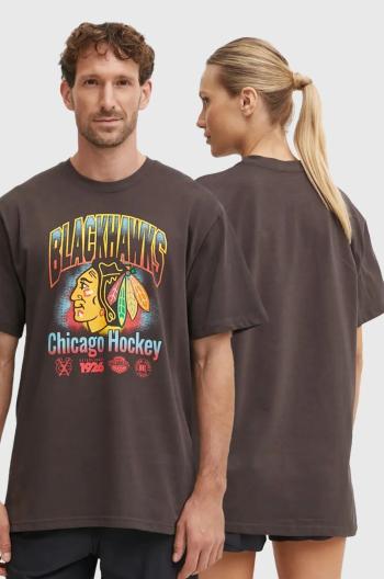 Bavlněné tričko 47 brand NHL Chicago Blackhawks šedá barva, s potiskem, HH004TMYIHQ620699C9