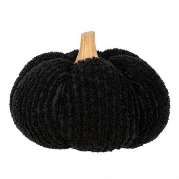 Černá látková dekorace dýně Pumpkin - Ø 15*12 cm 65399