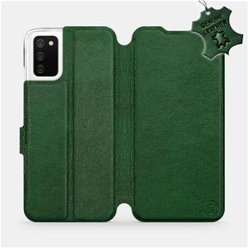 Kožené flip pouzdro Samsung Galaxy A02s - Zelené -  Green Leather (5903516654789)