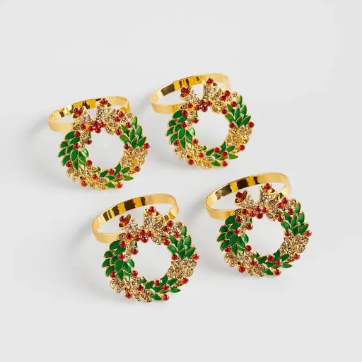 HOME & YOU Sada vánočních kroužků na ubrousky 4 ks