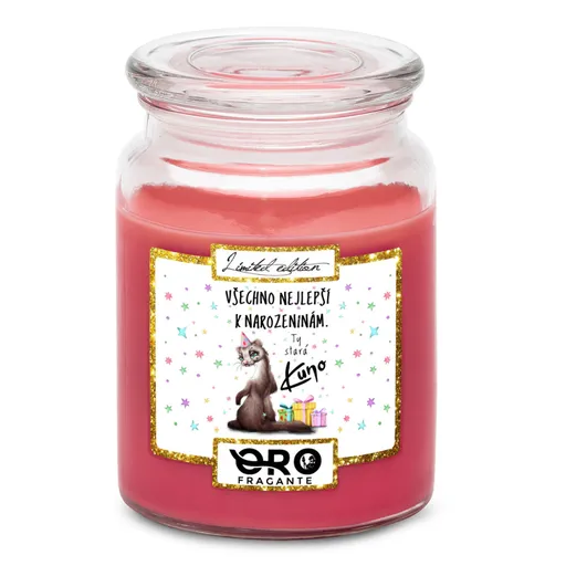 Svíčka Ty stará kuno (Vůně svíčky: Višně v čokoládě)