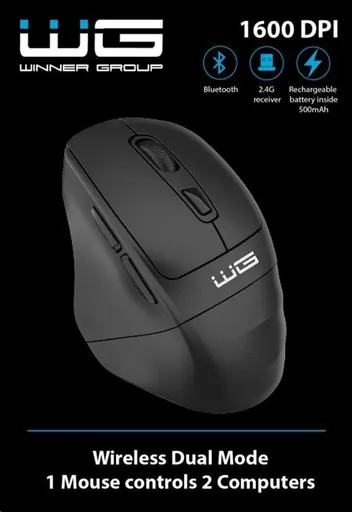 WG - Bezdrátová myš WG5 SeaMouse, 2v1, bluetooth + USB dongle, černá