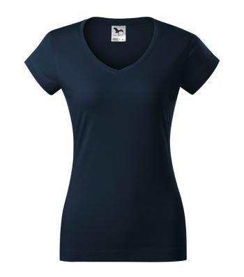 MALFINI Dámské tričko Fit V-neck - Námořní modrá | L