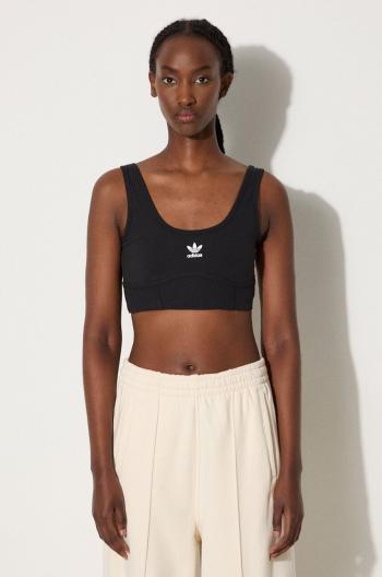 Sportovní podprsenka adidas Originals Trefoil Bra černá barva, IU2411