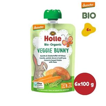 HOLLE Veggie Bunny  BIO pyré mrkev  batáty a hrášek 6× 100 g (7640161877078)