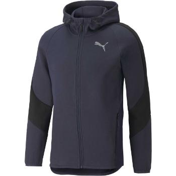 Puma EVOSTRIPE FULL-ZIP HOODIE Pánská sportovní mikina, tmavě modrá, velikost