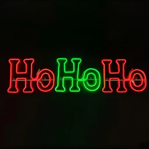 ACA Lighting Vánoční dekorace HOHOHO double neon 750 LED zelená + červená s efekty IP65 133x30cm 1,5m napájecí kabel X08750356