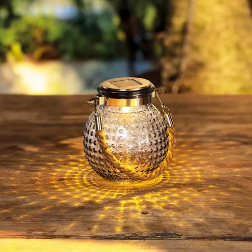 Haushalt international Solární závěsná skleněná lampa