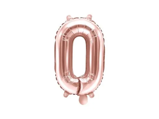 Balón foliový číslice růžovozlatá - Rose Gold 35 cm - 0 (NELZE PLNIT HELIEM) - PartyDeco