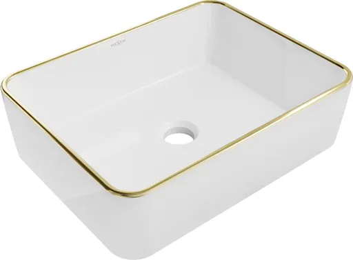 MEXEN Catia umyvadlo na desku 48 x 37, bílá/zlatá linka 21314805