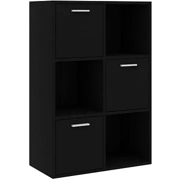 Shumee úložná skříňka černá 60×29,5×90 cm dřevotříska, 801135 (801135)