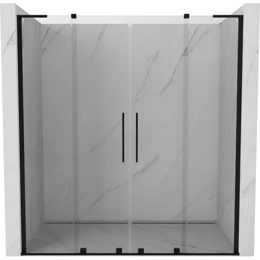 MEXEN/S Velar L Duo posuvné sprchové dveře 170, transparent, černá 871-170-003-02-70