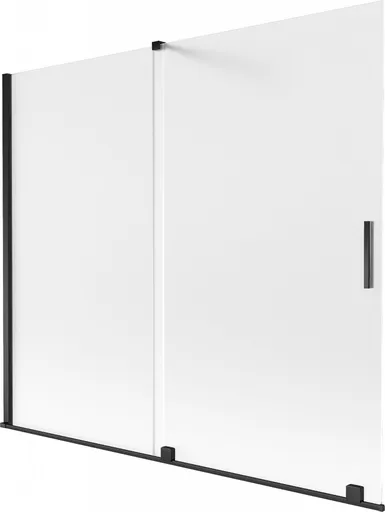 MEXEN/S Velar dvoukřídlá posuvná vanová zástěna 180 x 150, dekor, černá 896-180-000-31-70