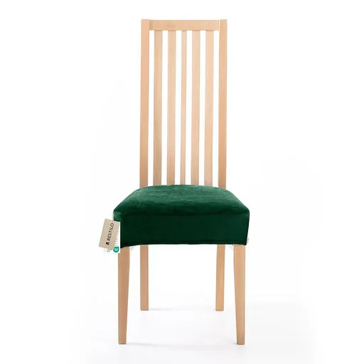 Restilo Napínací potah na sedák na židli Sento tmavě zelená, 40 x 40 + 5 cm