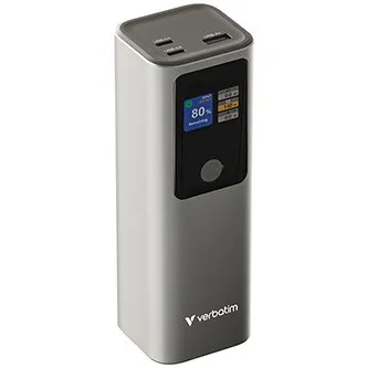 Verbatim 32269 powerbanka s displejem, Charge 'n' Go, 32269, 27000mAh, šedá