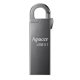 Apacer USB flash disk, USB 3.0, 64GB, AH15A, stříbrný, AP64GAH15AA-1, USB A, s karabinkou, DOPRODEJ