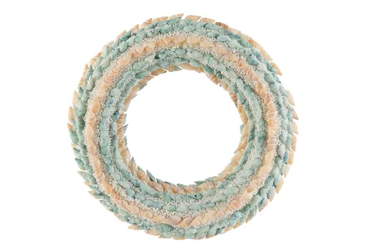 Věnec z modrých a přírodních mušliček s korálky Coronne L - Ø 25*4cm J-Line by Jolipa