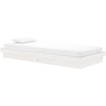 Rám postele bílý masivní dřevo 90 × 200 cm, 819893 (819893)