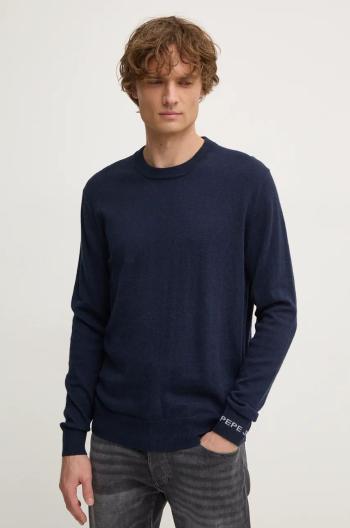 Svetr z vlněné směsi Pepe Jeans NEW ANDRE CREW NECK pánský, tmavomodrá barva, lehký, PM702469