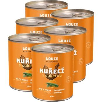 LOUIE KUŘECÍ S CUKETOU 6x 800 G Psí konzervy, oranžová, velikost