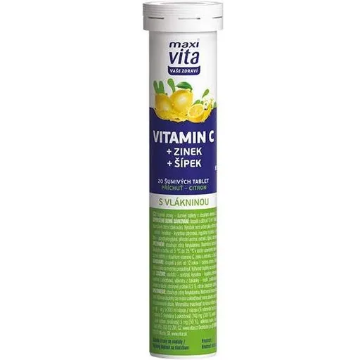 VITAR MAXI VITA VITAMIN C+ZINEK+ŠÍPEK 20 EFF. TBL. Doplněk stravy, , velikost