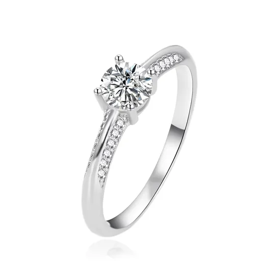 Agato Stříbrný zásnubní prsten se zirkony AGT-R14W 52 mm