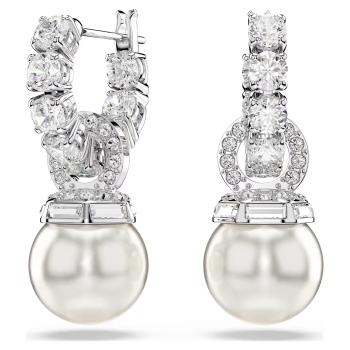 Swarovski Blyštivé náušnice 2v1 se zirkony a křišťálovou perlou Matrix 5691716